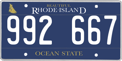 RI license plate 992667