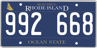 RI license plate 992668