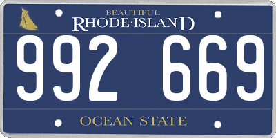 RI license plate 992669