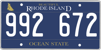 RI license plate 992672