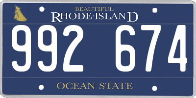 RI license plate 992674