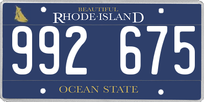 RI license plate 992675