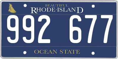 RI license plate 992677