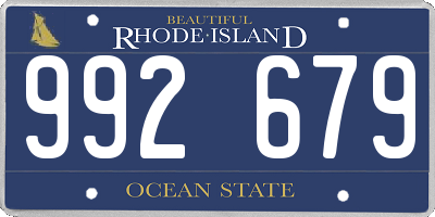 RI license plate 992679