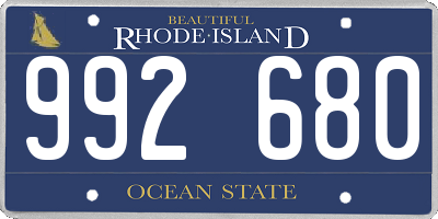 RI license plate 992680