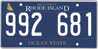 RI license plate 992681