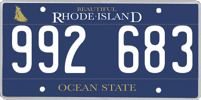 RI license plate 992683