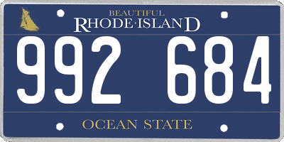 RI license plate 992684