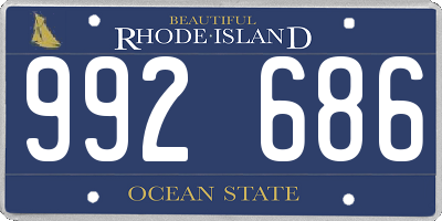 RI license plate 992686