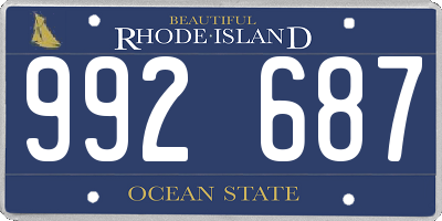 RI license plate 992687