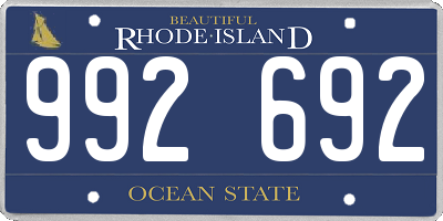 RI license plate 992692