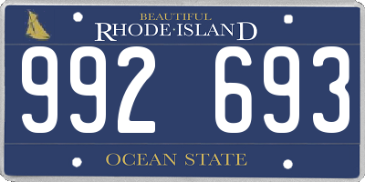 RI license plate 992693