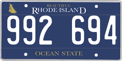 RI license plate 992694