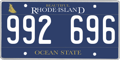 RI license plate 992696