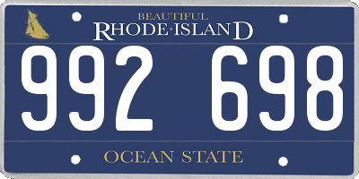 RI license plate 992698