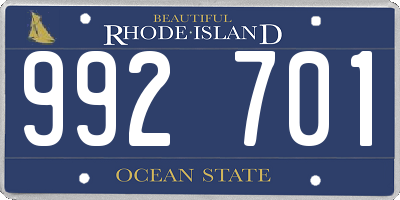 RI license plate 992701