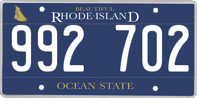 RI license plate 992702