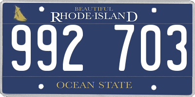 RI license plate 992703