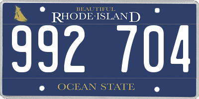 RI license plate 992704