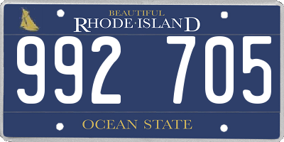 RI license plate 992705