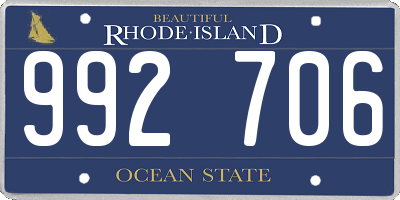 RI license plate 992706