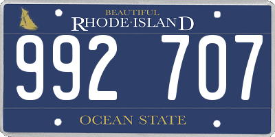 RI license plate 992707