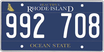 RI license plate 992708