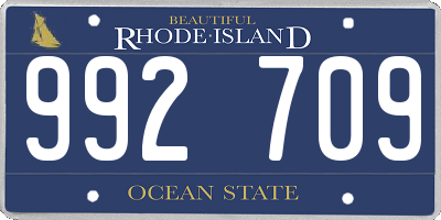 RI license plate 992709