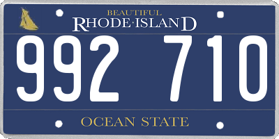 RI license plate 992710