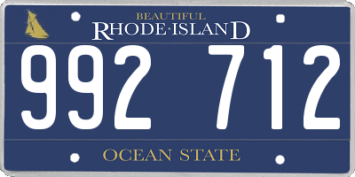 RI license plate 992712