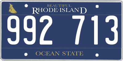 RI license plate 992713