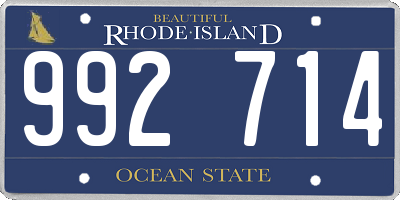 RI license plate 992714