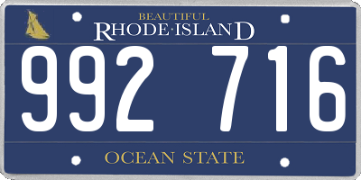 RI license plate 992716