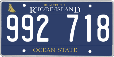 RI license plate 992718