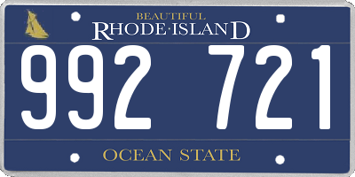 RI license plate 992721