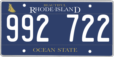 RI license plate 992722