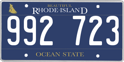 RI license plate 992723