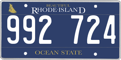 RI license plate 992724