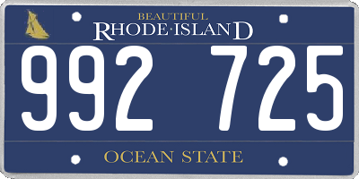 RI license plate 992725