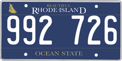 RI license plate 992726