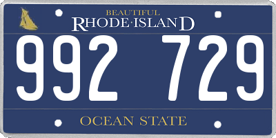 RI license plate 992729