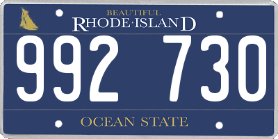 RI license plate 992730