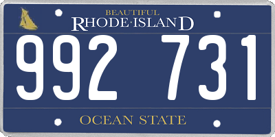 RI license plate 992731