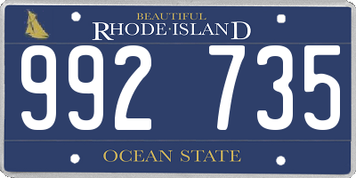 RI license plate 992735