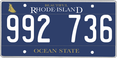 RI license plate 992736