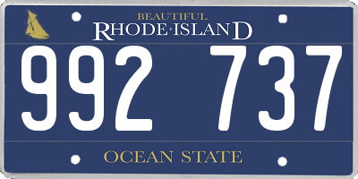 RI license plate 992737