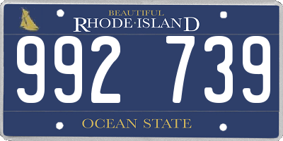 RI license plate 992739