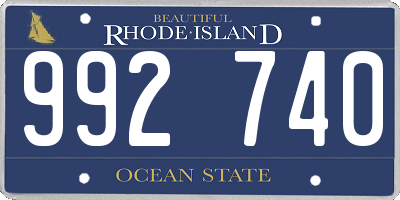 RI license plate 992740