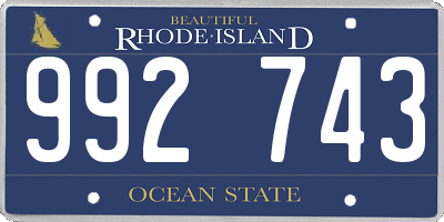 RI license plate 992743