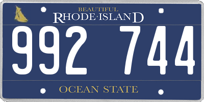 RI license plate 992744